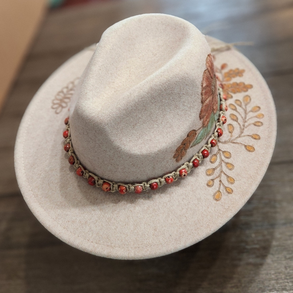 Hand Burned And Colored Hat - Picture 3 of 4